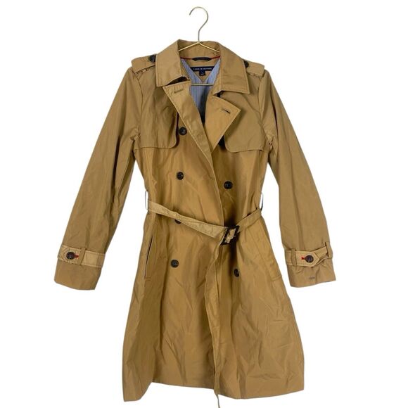 TOMMY HILFIGER Women's Classic Trench Rain Classy Lux Quality‎ Coat Sz M WP98 - Picture 1 of 12